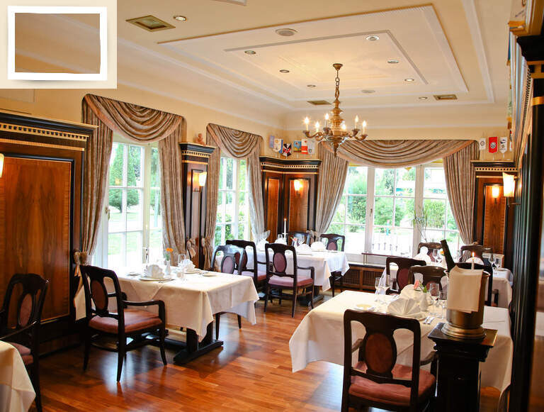 Ein stilvoller gemütlich eingerichteter Speisesaal im Roaty Clubraum Rottaler Bäderdreick.